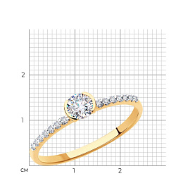 Кольцо Diamant - Золото 585, Фианит (арт. 51-110-00252-1)