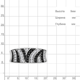 Кольцо Аквамарин - Серебро 925, Фианит (арт. 600546АЧ.5)