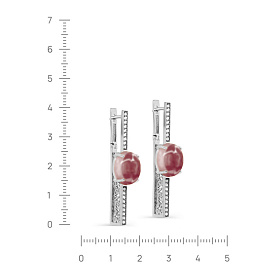 Серьги Кабаровских - Серебро 925, Улексит, Фианит (арт. 12-579-24489)