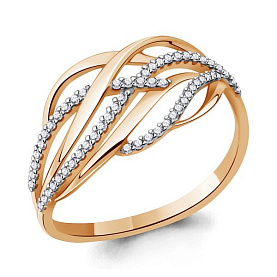 Кольцо Аквамарин - Серебро 925, Фианит (арт. 63559А.6)