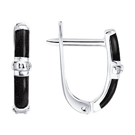 Серьги SOKOLOV - Серебро 925, Эмаль, Бриллиант (арт. 87020123)