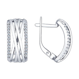 Серьги SOKOLOV - Серебро 925, Фианит (арт. 94022221)