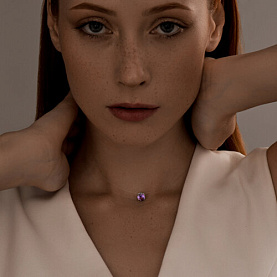 Колье SOKOLOV - Серебро 925, Синтетический аметист (арт. 92070071)