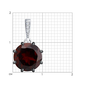 Подвеска Diamant - Серебро 925, Гранат, Фианит (арт. 94-330-02040-1)