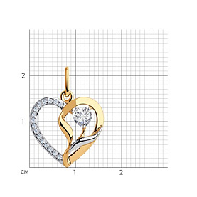 Подвеска SOKOLOV - Золото 375, Фианит (арт. 035602-4)