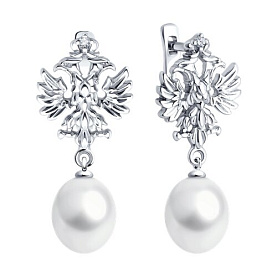Серьги SOKOLOV - Серебро 925, Жемчуг культивированный, Фианит (арт. 92023076)