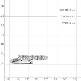Кольцо Аквамарин - Серебро 925, Фианит (арт. 600566А.5)