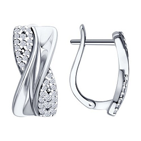 Серьги SOKOLOV - Серебро 925, Фианит (арт. 94027527)