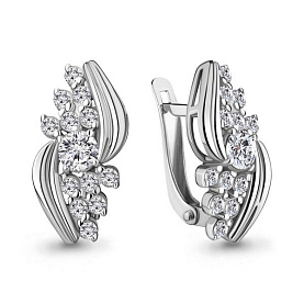 Серьги Аквамарин - Серебро 925, Фианит (арт. 49272А.5)