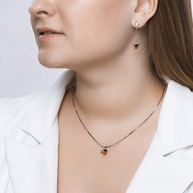 Серьги SOKOLOV - Серебро 925, Фианит, Эмаль (арт. 94021854)