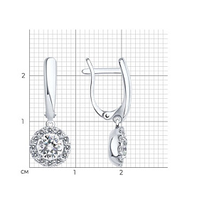 Серьги SOKOLOV - Серебро 925, Фианит (арт. 94021953)
