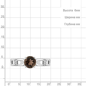 Кольцо Аквамарин - Серебро 925, Раухтопаз (арт. 65017501.5)