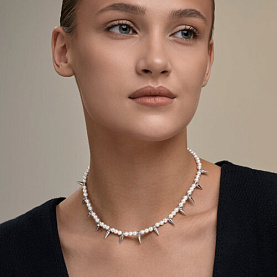 Колье SOKOLOV - Серебро 925, Жемчуг имитация (арт. 94071430)