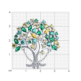 Брошь SOKOLOV - Серебро 925, Фианит (арт. 94040323)