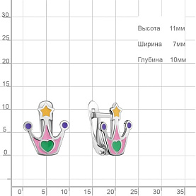 Серьги Аквамарин - Серебро 925, Эмаль (арт. 33139.5)