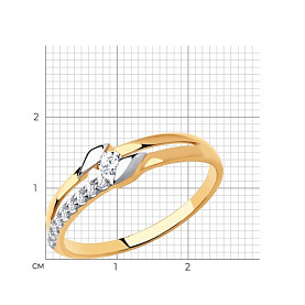 Кольцо SOKOLOV - Золото 375, Фианит (арт. 018572-4)