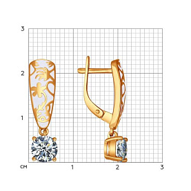 Серьги SOKOLOV - Серебро 925, Фианит, Эмаль (арт. 93020554)