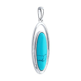 Подвеска Diamant - Серебро 925, Бирюза (арт. 94-330-02375-1)