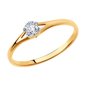 Кольцо SOKOLOV - Золото 375, Фианит (арт. 018518-4)