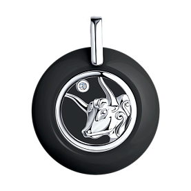 Подвеска Diamant - Серебро 925, Керамика, Фианит (арт. 94-130-01251-1)