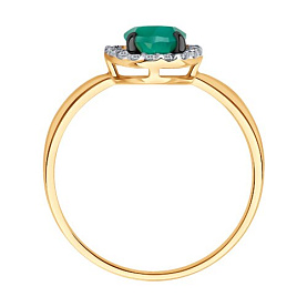 Кольцо Diamant - Золото 585, Агат, Фианит (арт. 51-310-02049-6)