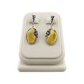 Серьги Янтарная волна - Серебро 925, Янтарь (арт. 721001)