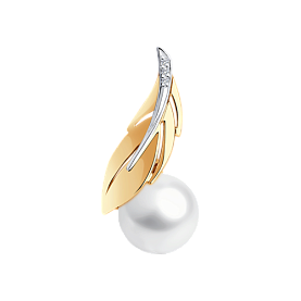 Подвеска SOKOLOV - Золото 585, Жемчуг культивированный, Фианит (арт. 793122)