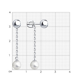 Серьги SOKOLOV - Серебро 925, Жемчуг имитация (арт. 94024795)