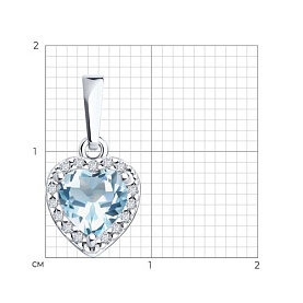 Подвеска SOKOLOV - Серебро 925, Топаз, Фианит (арт. 92030786)