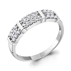 Кольцо Аквамарин - Серебро 925, Фианит (арт. 67384А.5)