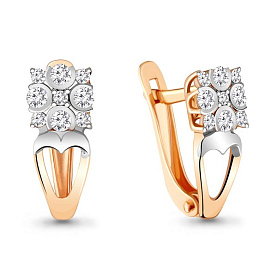 Серьги Аквамарин - Золото 375, Фианит (арт. 48311А.8)