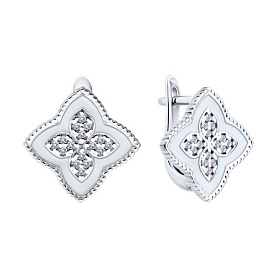 Серьги SOKOLOV - Серебро 925, Фианит, Эмаль (арт. 94027269)