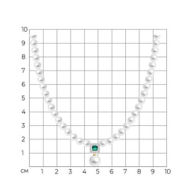 Колье SOKOLOV - Золото 585, Жемчуг культивированный, Изумруд, Сапфир (арт. 797115)