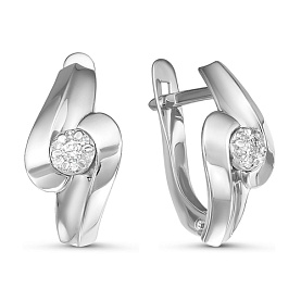 Серьги Дельта - Золото 585, Бриллиант (арт. БР121122б)