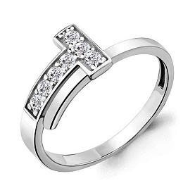 Кольцо Аквамарин - Серебро 925, Фианит (арт. 68383А.5)