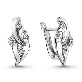 Серьги Аквамарин - Серебро 925, Фианит (арт. 46892А.5)