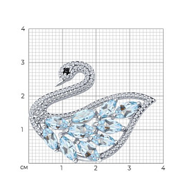 Брошь SOKOLOV - Серебро 925, Топаз, Фианит (арт. 92040123)