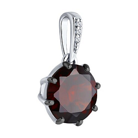 Подвеска Diamant - Серебро 925, Гранат, Фианит (арт. 94-330-02040-1)
