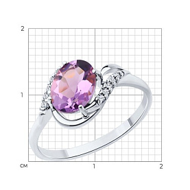 Кольцо Diamant - Серебро 925, Аметист (арт. 94-310-00185-3)
