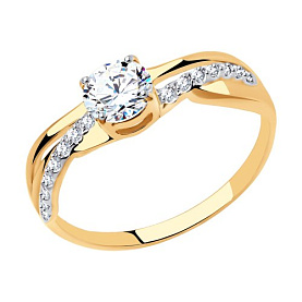 Кольцо SOKOLOV - Золото 375, Фианит (арт. 018520-4)