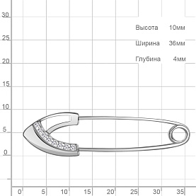 Булавка Аквамарин - Серебро 925, Фианит (арт. 77470А.5)