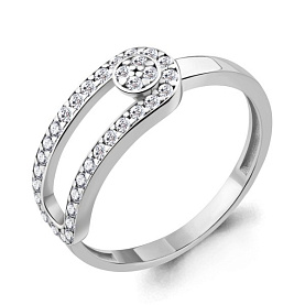 Кольцо Аквамарин - Серебро 925, Фианит (арт. 67162А.5)