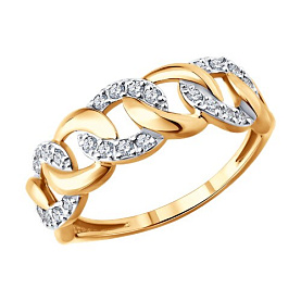 Кольцо SOKOLOV - Золото 585, Фианит (арт. 019820)