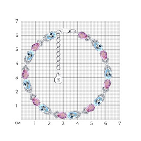 Браслет SOKOLOV - Серебро 925, Аметист, Топаз, Фианит (арт. 92050107)