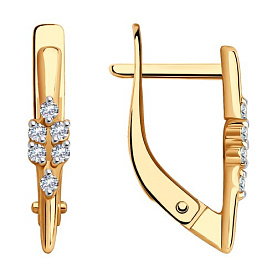 Серьги SOKOLOV - Золото 375, Фианит (арт. 029696-4)