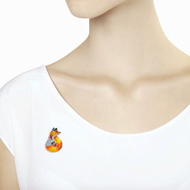 Брошь SOKOLOV - Серебро 925, Фианит, Эмаль (арт. 94040213)