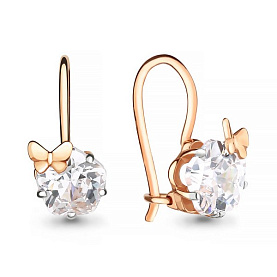 Серьги Аквамарин - Золото 375, Фианит (арт. 43304.8)