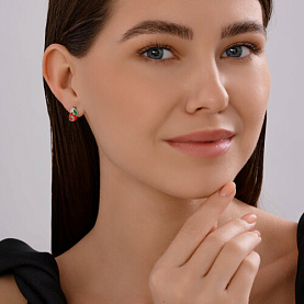 Серьги Diamant - Серебро 925, Фианит, Эмаль (арт. 94-120-02200-1)