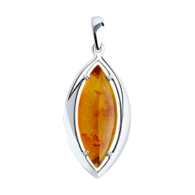 Подвеска SOKOLOV - Серебро 925, Янтарь пресс. (арт. 83030024)