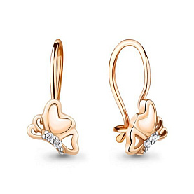 Серьги Аквамарин - Золото 585, Фианит (арт. 45051А.1)